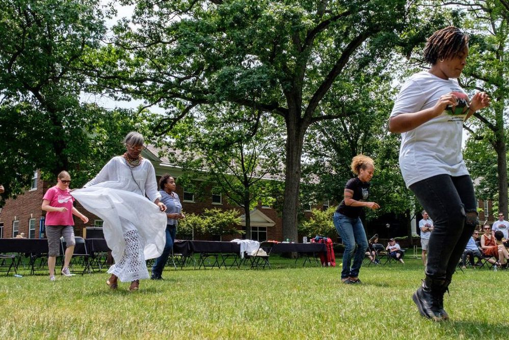 2021 Black Joy Week dancing on the quad.